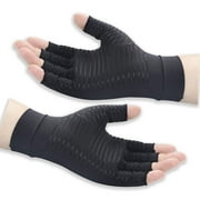 Copper Arthritis Compression Gloves Women Men Relieve Hand Pain Swelling and Carpal Tunnel Fingerless for Typing, Support for Joints, Medium